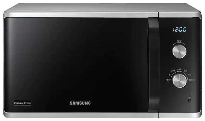 Микроволновая печь Samsung MS23K3614AS (23 л, 800 Вт, переключатели поворотный механизм, гриль, дисплей, серебристый/ черный)-0