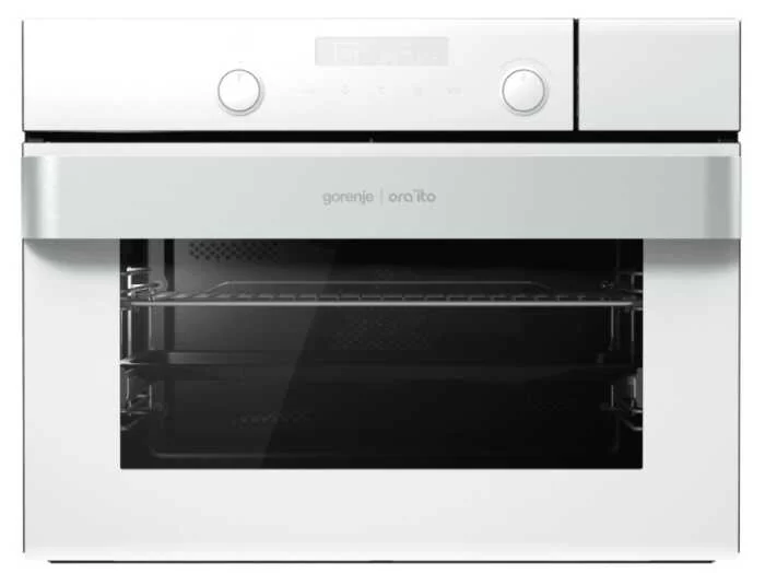 Духовой шкаф компактный пароварка Gorenje BCS547ORAW (Ora-Ito/ белый/ AquaClean/ дисплей IconLED+/ FastPreheat/ HomeMADE/ GentleClose/ Ultra CoolDoor)-0