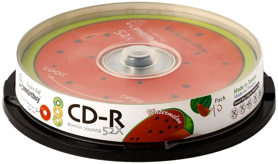 Диск CD-R Smartbuy 700 Mb, 52x, Fresh-Watermelon CB-10 (BOX10)-0