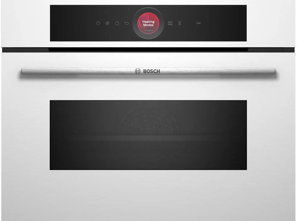 Духовой шкаф с микроволновкой Bosch CMG7241W1 (Serie8 / 45 л / до 230 °C / Белое стекло / Control Ring / Home Connect / SoftClose / A+)-0