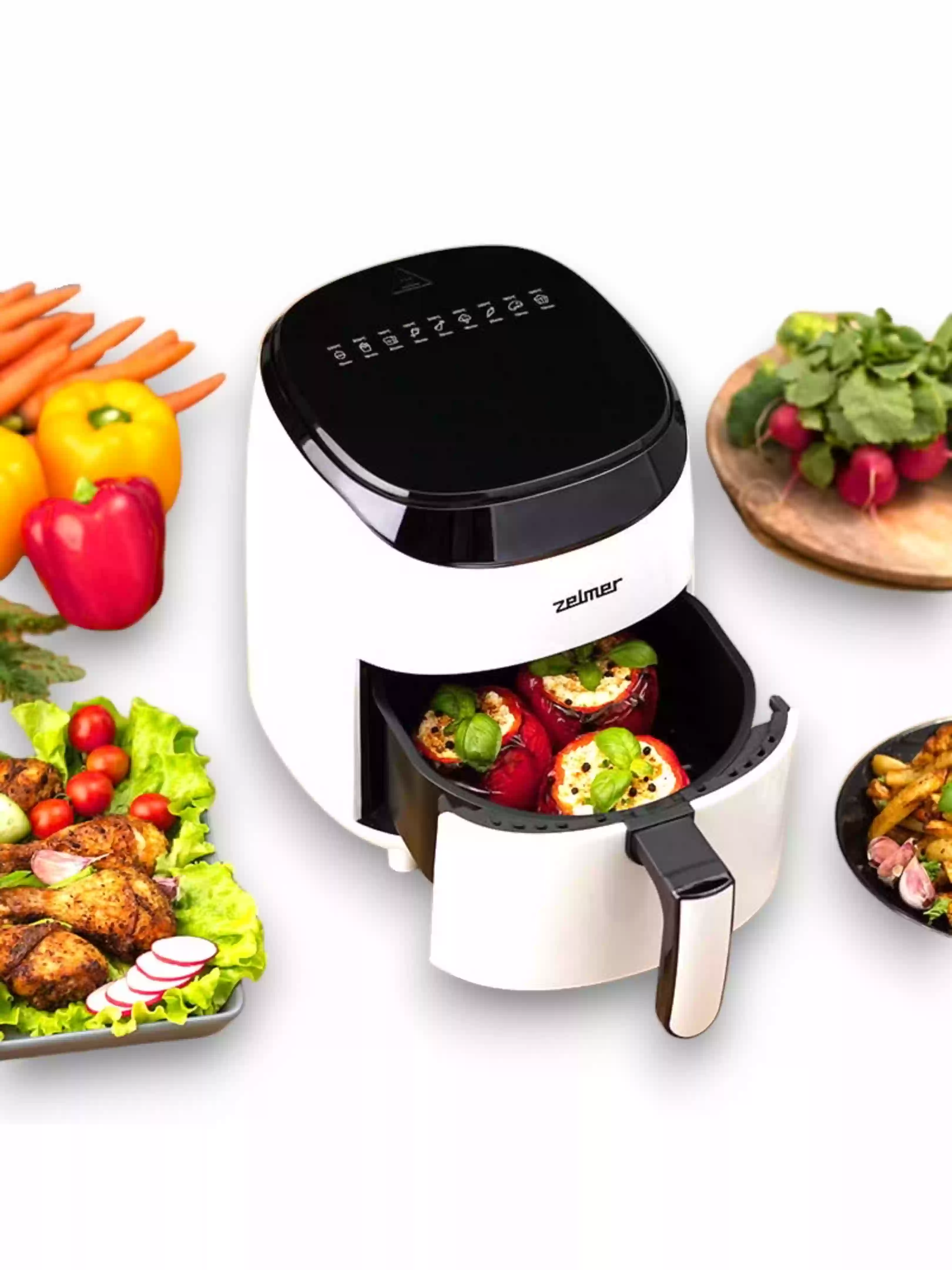 Аэрогриль Zelmer ZAF3551W (1200 Вт, 3,5 л, упр. - сенсорное, программ - 9, таймер на - 60 мин)-4