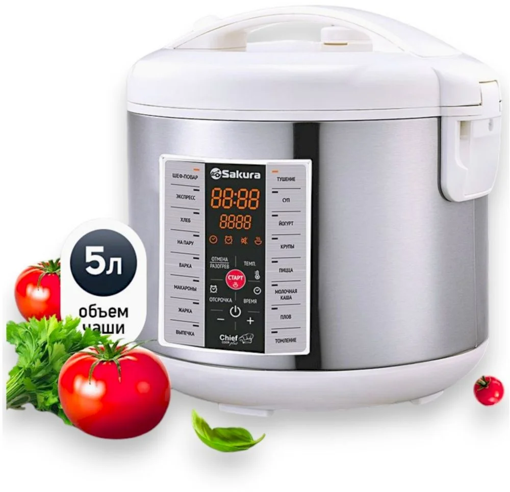 Мультиварка Sakura SA-7766W (5л / 860 Вт / 16 программ)-2