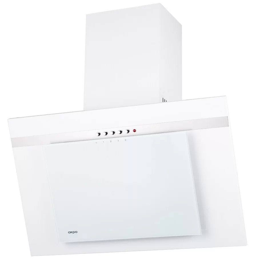 Вытяжка наклонная AKPO WK-4 Nero Eco Line 50 White (740 м³/ч / 115 Вт / LED освещение 2x2 Вт / ширина - 50 см / белый + белое стекло)-0
