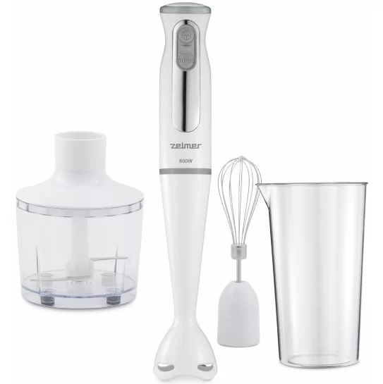 Блендер Zelmer ZHB3352 (800 Вт/ скоростей 1/ турборежим/ венчик, измельчитель, стакан)-0