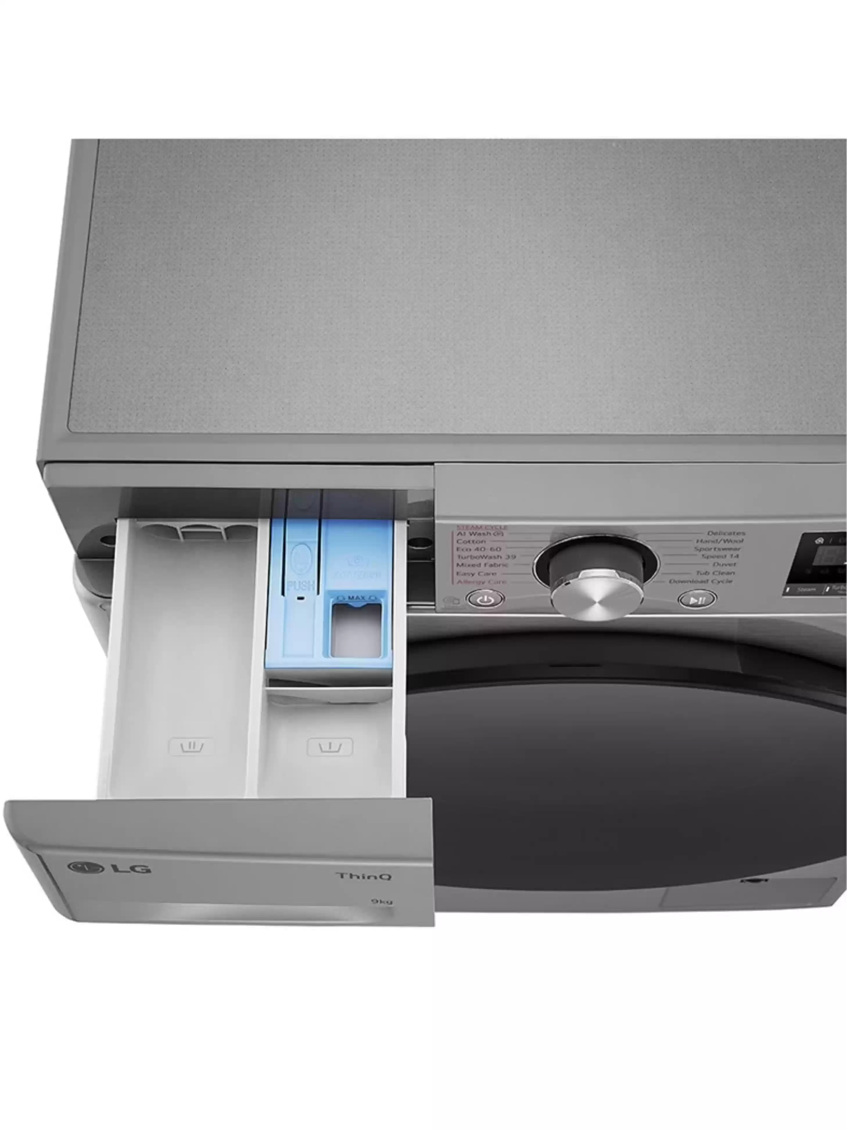 Стиральная машина LG F2WR709S2P (47.5см /9кг/1200об/пар/ добавление белья / AI DD ™ / TurboWash™ 360˚ / Wi-Fi / Inverter Direct Drive / A+++ / Серая)-6