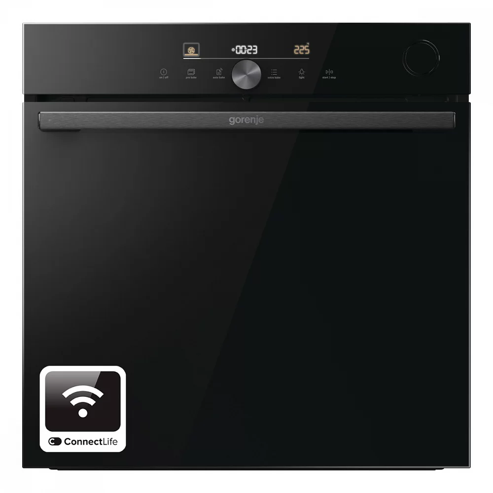 Духовой шкаф с добавлением пара Gorenje BSA6747DGWI (Advanced / 77 л / до 300 °C / Чёрный, стекло /Пиролиз/телескоп. напр. (x2) / термозонд / Wi-Fi/A+-0