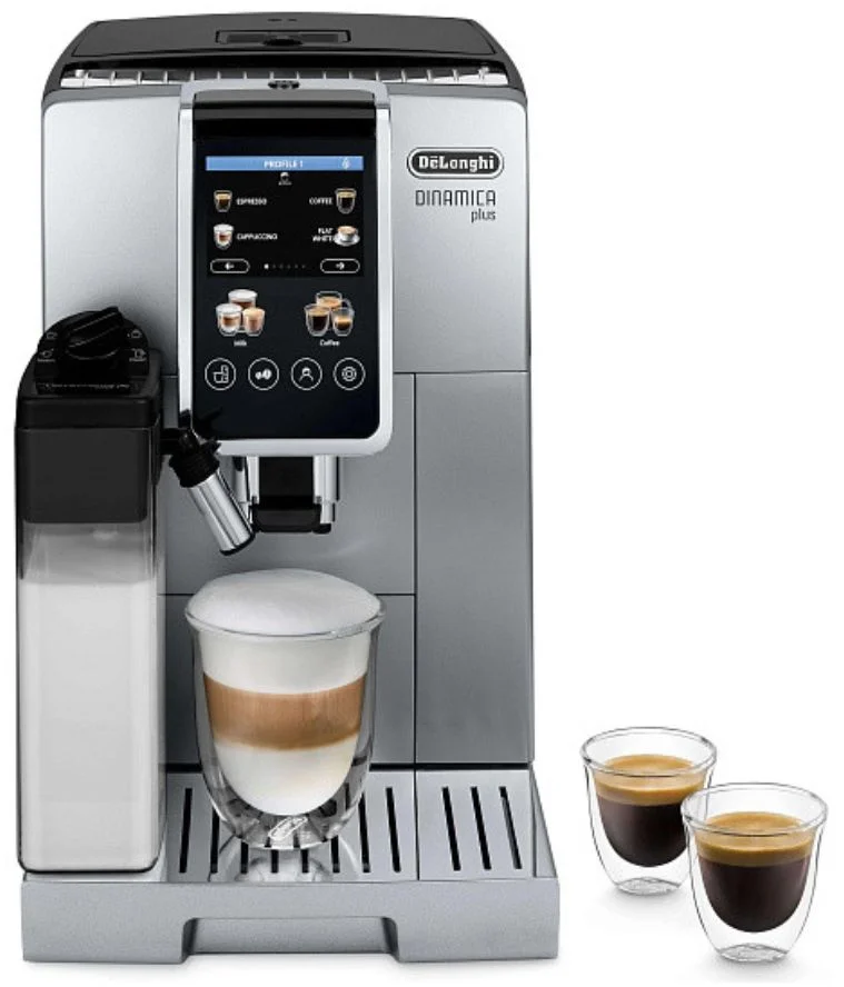 Кофемашина DeLonghi Dinamica Plus ECAM380.85.SB (кофе зерновой, молотый/ 1450 Вт/ 1.8 л/ автоматический капучинатор/ 12 напитков)-1