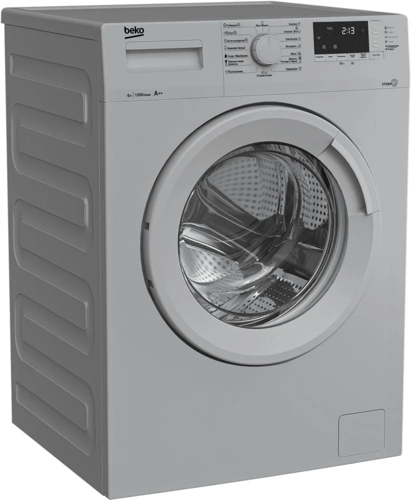 Стиральная машина Beko WSRE6512ZSS (40-44см / 6кг / 1000об / пар / A / Серебристый)-1