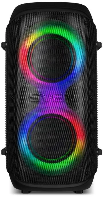 Беспроводная портативная колонка SVEN PS-800 / 100W / TWS / microSD / USB / FM / Bluetooth /  Батарея 2*4400mAh / LED подсветка / дисплей / караоке /-4