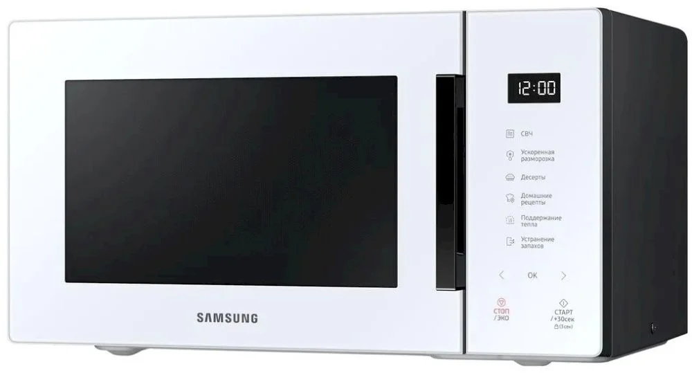 Микроволновая печь Samsung MS23T5018AW (23 л, 800 Вт, переключатели сенсор, дисплей, белый)-0