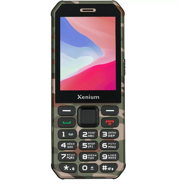 Телефон мобильный Xenium X300, зеленый камуфляж-0