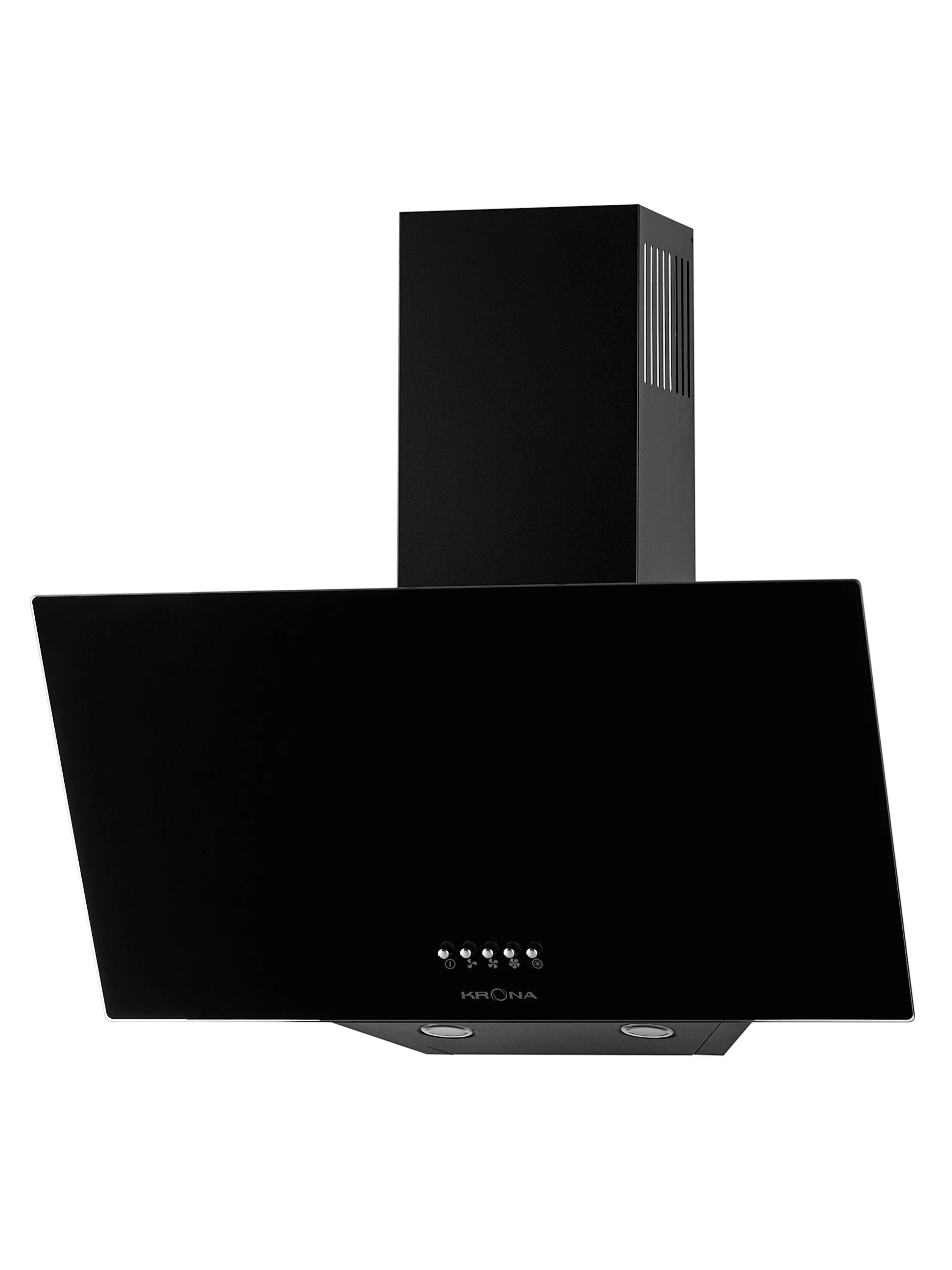 Вытяжка наклонная KRONA HELGA 600 black PB (950 м³/ч / 100 Вт / LED освещение 2x1 Вт / ширина - 59.6 см / чёрный / стекло)-1