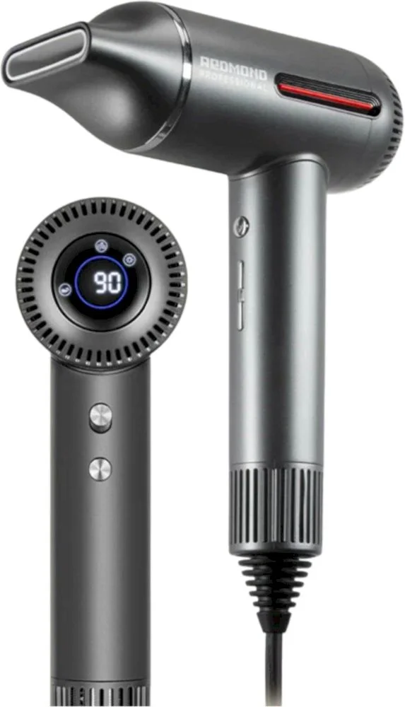 Фен Redmond HD1700 (полноразмерный/ 1500 Вт / 6 режимов / холодный воздух / шнур - 1,8 м / ионизация / BLDC мотор / дисплей)-4