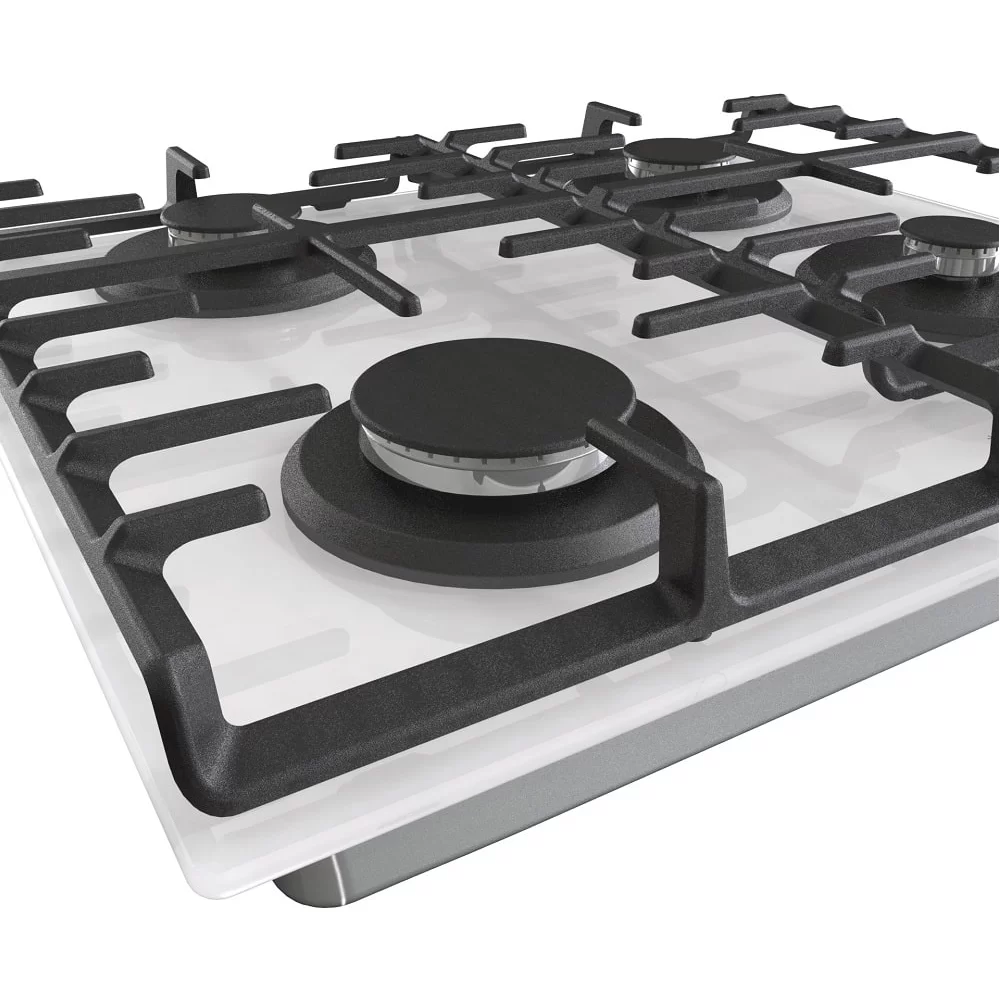 Поверхность газовая Gorenje GT642AXW (Advanced / белое стекло / чугунные решетки / BigSurface)-4