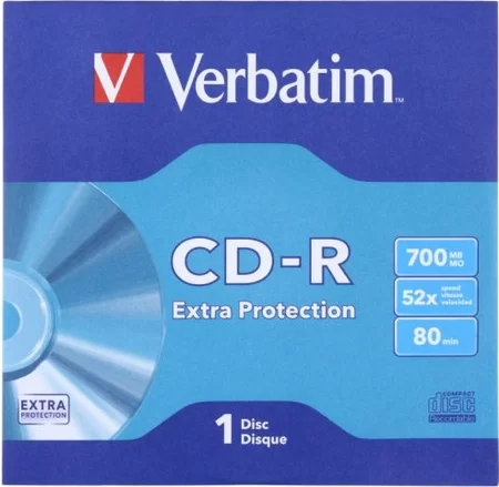 Диск CD-R VERBATIM / 700Mb/80мин/52X / конверт / 43843-0