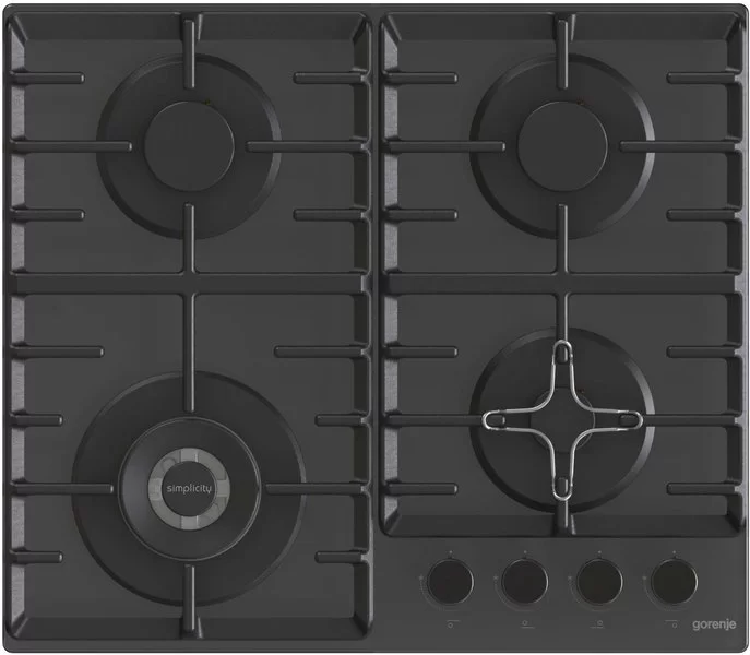 Поверхность газовая Gorenje GW642SYB (Simplicity 2.1 / черный / нержавеющая сталь / чугун / WOK)-2