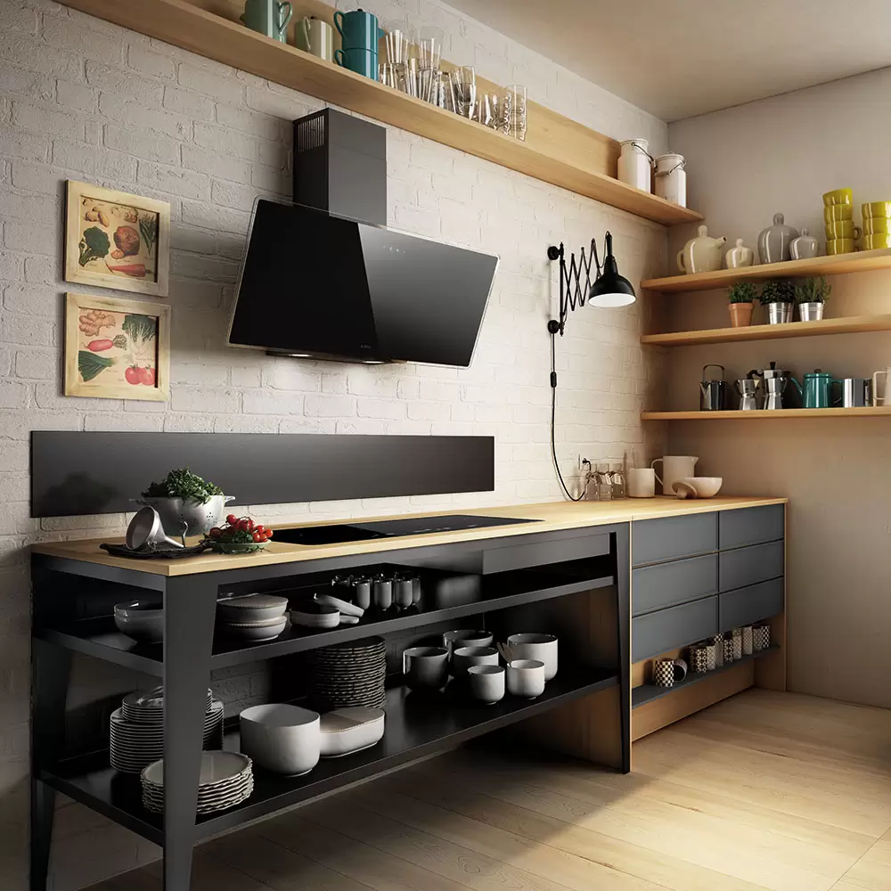 Вытяжка наклонная Elica Shire BL/A/60 (1200 м³/ч / 232 Вт / LED освещение 2x1.5 Вт / ширина - 59.8 см / чёрное стекло)-4