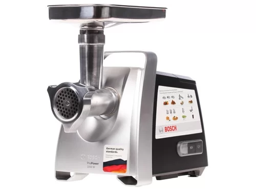 Мясорубка Bosch MFW68660 (2200 Вт/ 4,3 кг/мин/ корпус - металл, пластик/ реверс/ 7 насадок /черный)-1