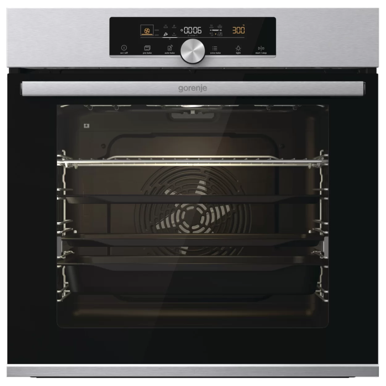 Духовой шкаф Gorenje BPS6747A06X (Advanced / нерж. / SilverMatte / IconLED+ / GentleBake / AirFry+ / AquaClean / WarmPlate / телескоп / пиролиз)-1