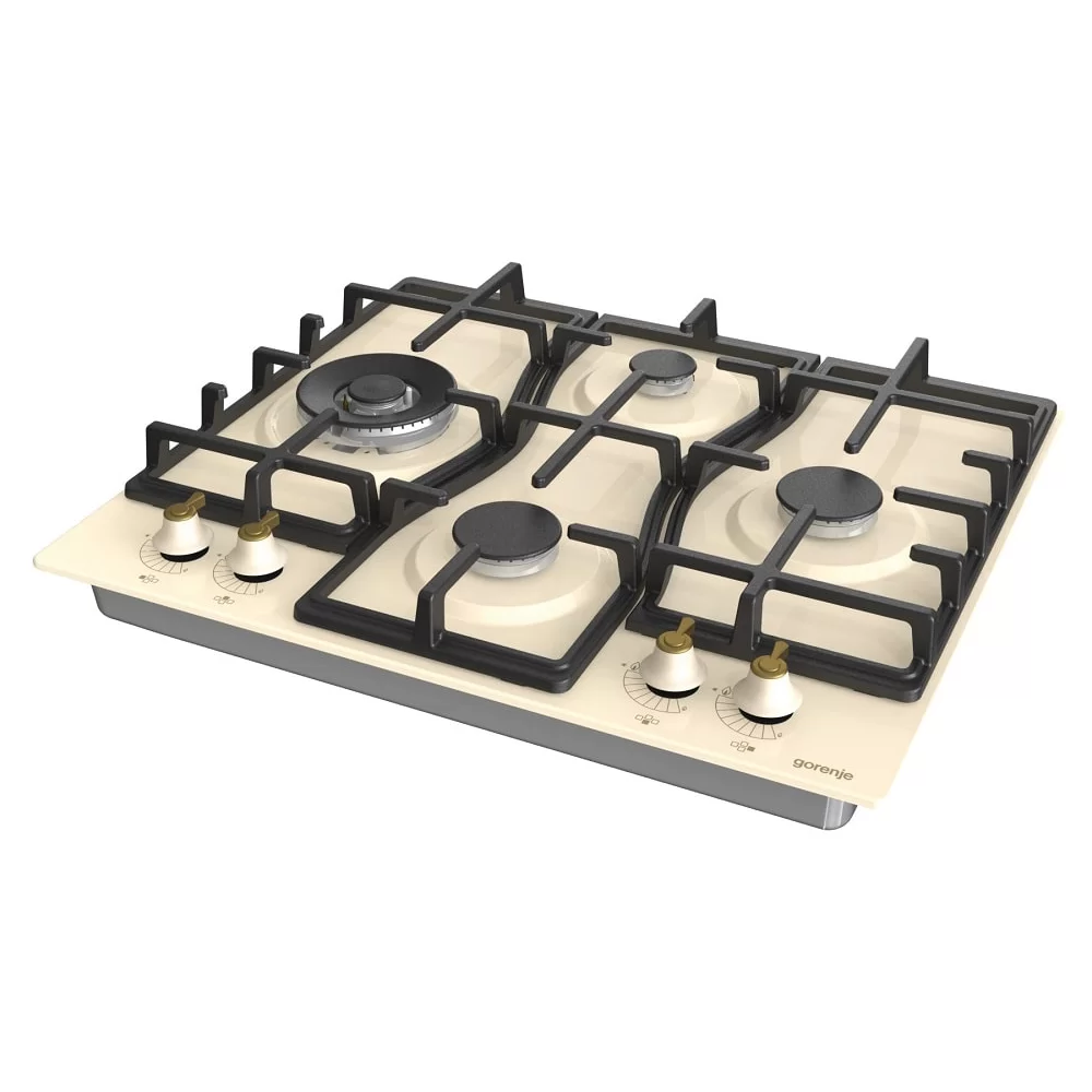 Поверхность газовая Gorenje GW6D42CLI (Classico / беж / конфорки ромбом / эмаль / чугун / WOK)-2