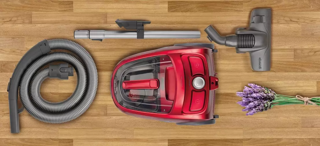 Пылесос Gorenje VC2303SPRCY (2300/400Вт, контейнер 1,7 л, турбощетка, красный)-4