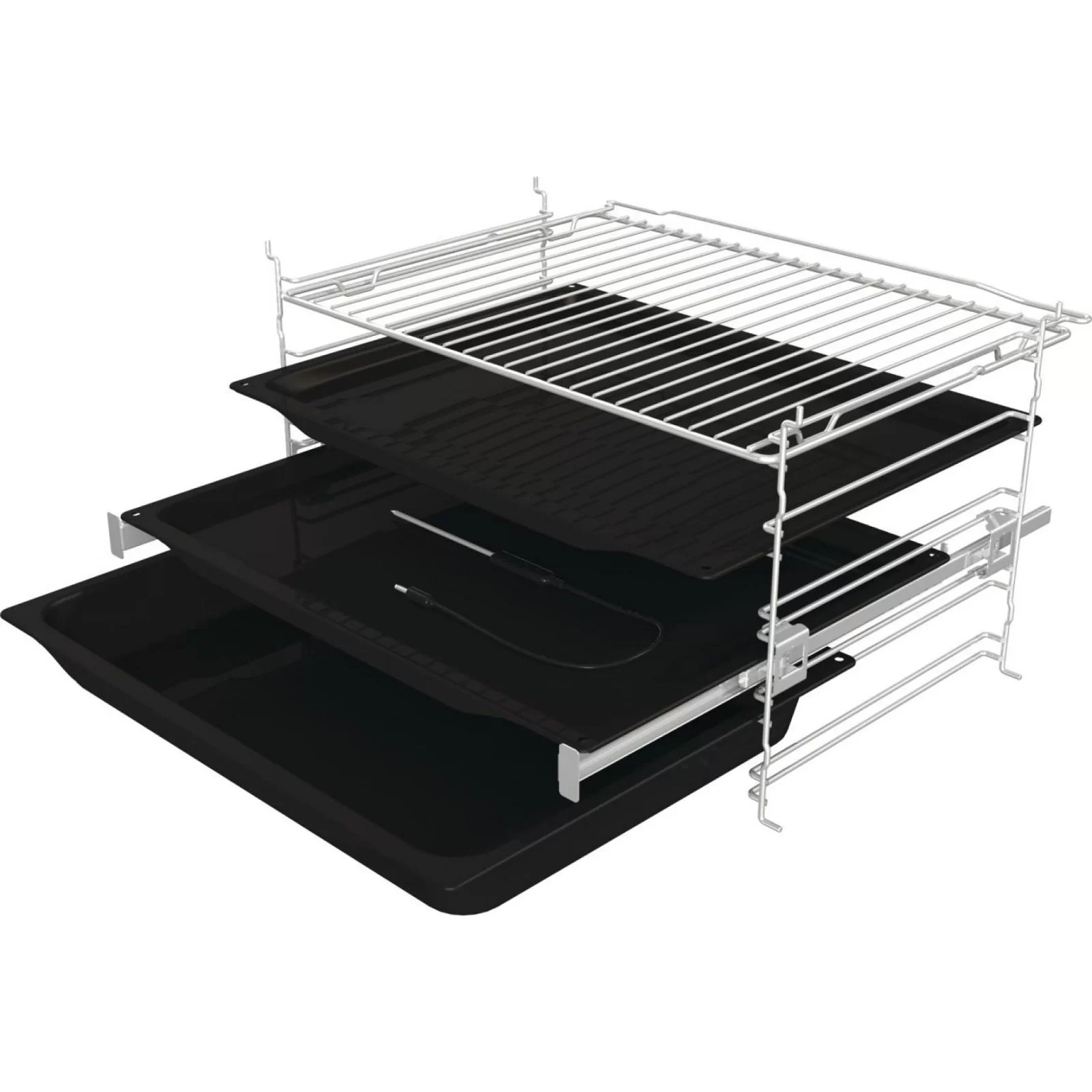 Духовой шкаф Gorenje BPS6747A06X (Advanced / нерж. / SilverMatte / IconLED+ / GentleBake / AirFry+ / AquaClean / WarmPlate / телескоп / пиролиз)-3