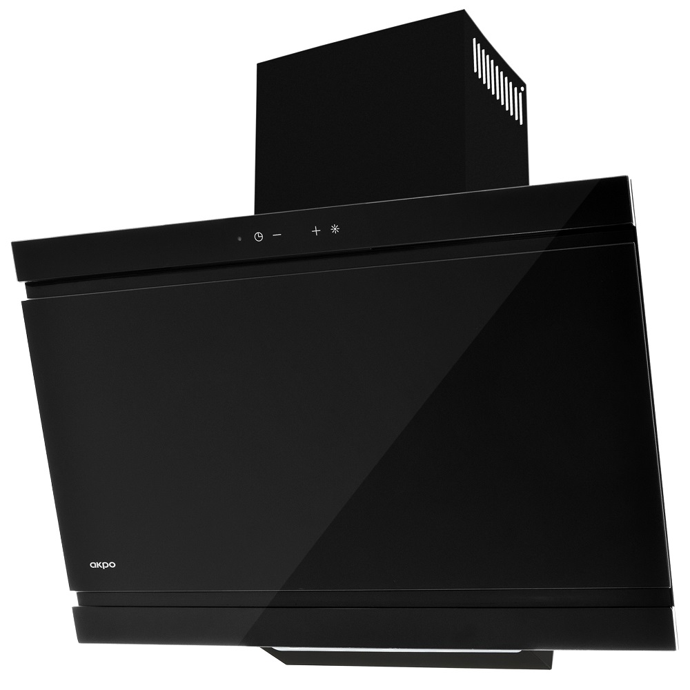 Вытяжка наклонная AKPO WK-9 Kastos New Pro 60 Black (1250 м³/ч / 240 Вт / LED освещение 2x2,8 Вт / ширина - 60 см / чёрное стекло)