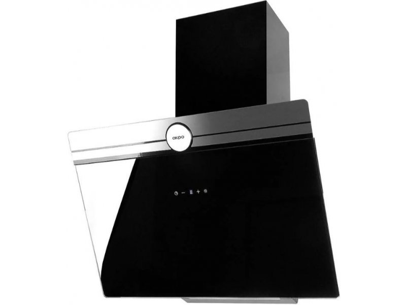 Вытяжка наклонная AKPO WK-9 Topaz Pro 60 Black (1100 м³/ч / 126 Вт / LED освещение 2,8 Вт / ширина - 60 см / чёрное стекло)