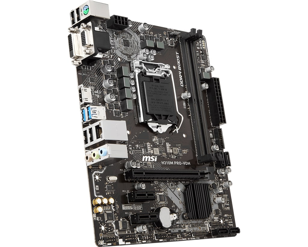 МП <S1151> MSI H310M PRO-VDH !!только процессоры 8-й серии!!!,2DDR4,2PCI-E,1PCI-E16,4SATA3,2USB3.1G1,4USB2.DVI-D,VGA,HDMI