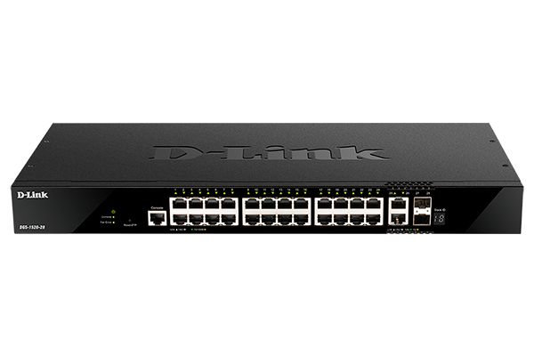 Коммутатор D-LINK DGS-1520-28 Управляемый L3 стекируемый коммутатор с 24 портами 10/100/1000Base-T, 2 портами 10GBase-T и 2 портами 10GBase-X SFP+