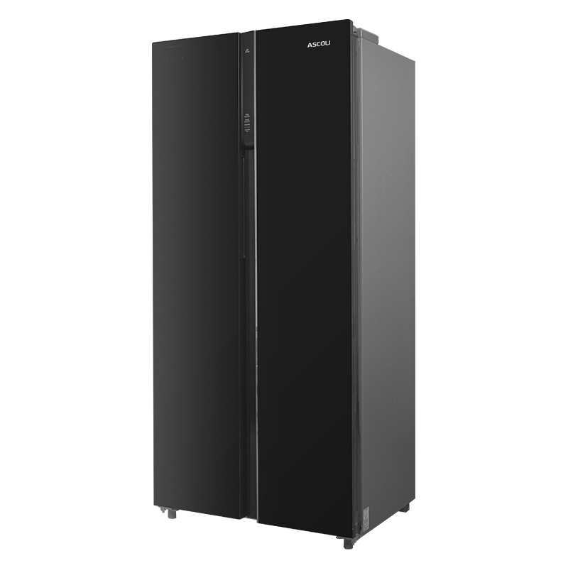 Холодильник Side by Side Ascoli ACDS450WIB Black (Объем - 456 л / Высота - 185.5 см / Ширина - 83 см / A+ / Чёрное стекло / No Frost)