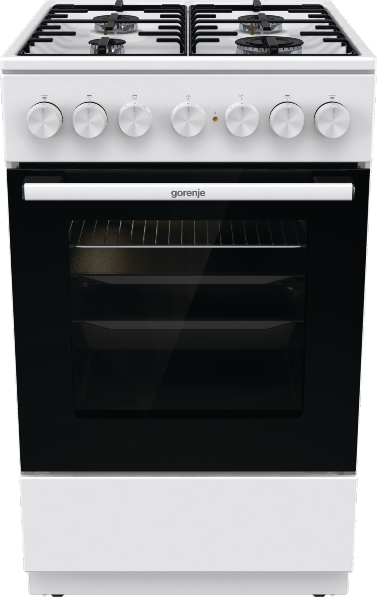 Плита комбинированная Gorenje GK5B41WH (Essential / Белая / духовка - 62 л / 4 газовые конфорки / эмал. решетки)