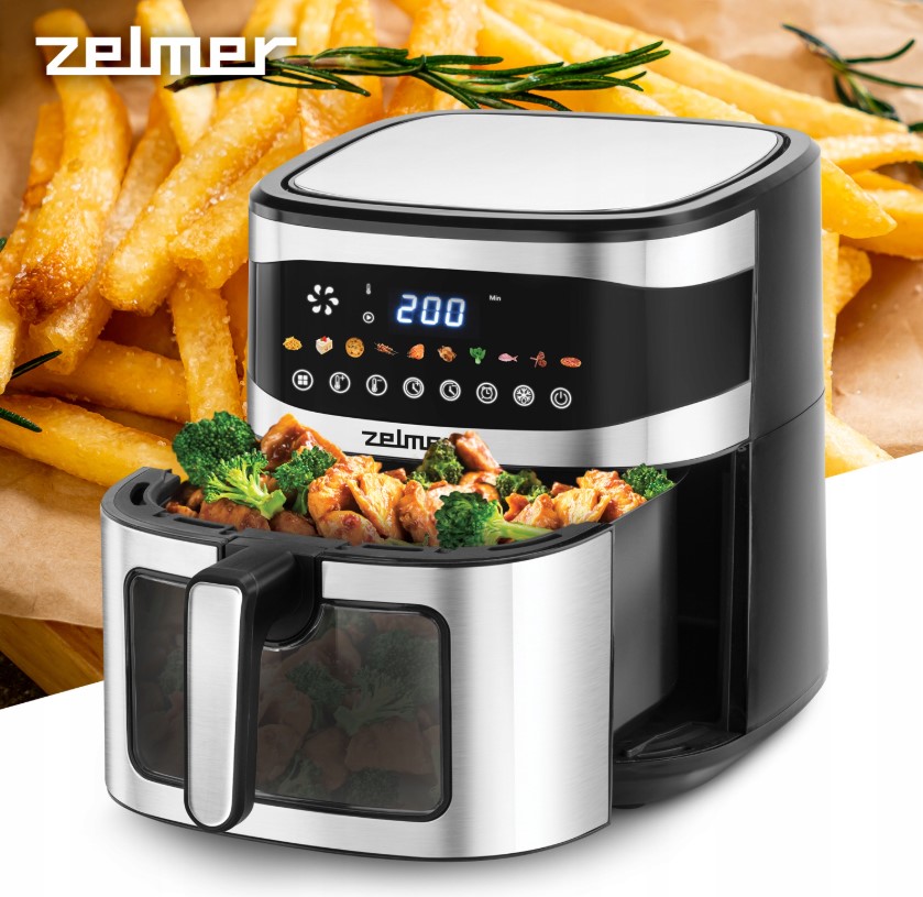 Аэрогриль Zelmer ZAF1500 (1500 Вт, 6,5 л, упр. - сенсорное, программ - 10, таймер на - 60 мин)