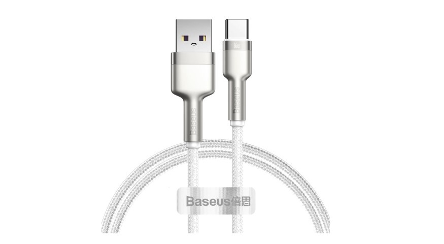 Кабель Baseus Display Cafule Series Metal 66W Type-C - USB, 1 метр, белый