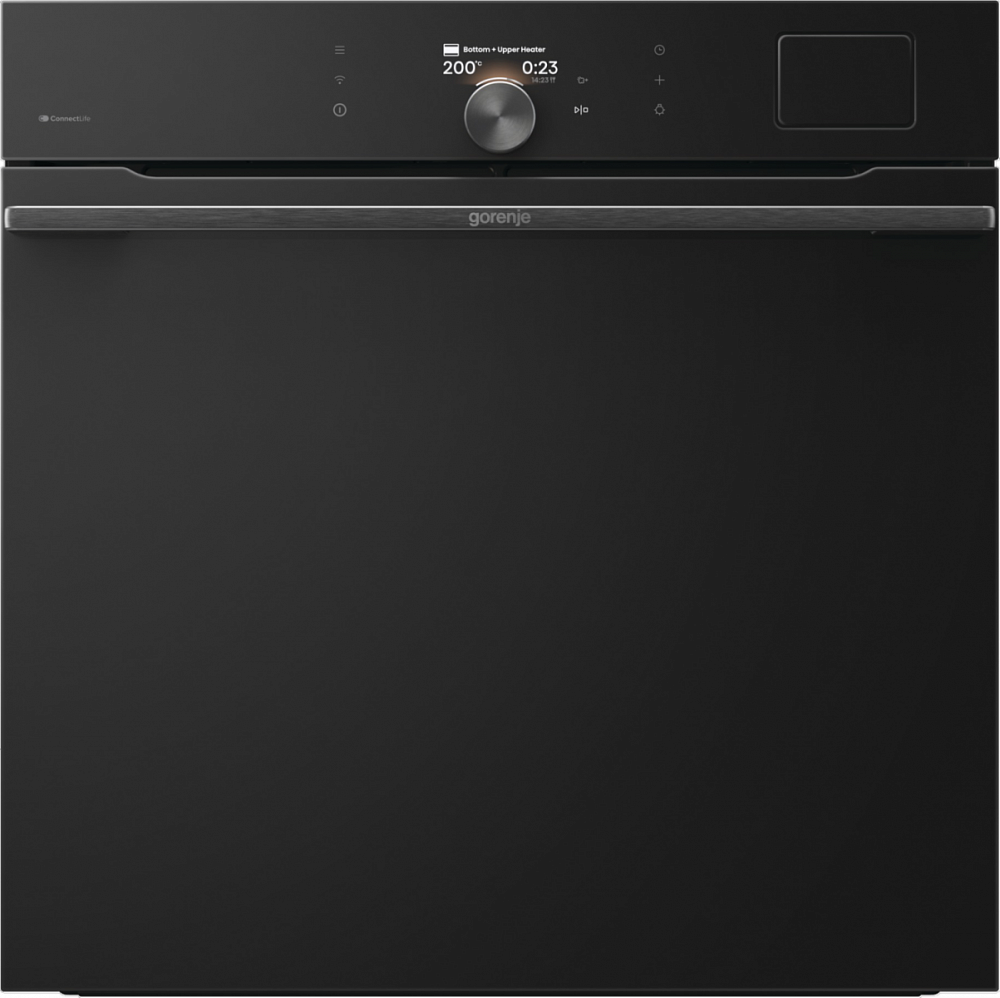 Духовой шкаф с функцией пароварки Gorenje BSA6138B (G800 / 77 л / до 300 °C / Чёрный, стекло / AquaClean / телескоп. напр. (x1) / термозонд / Wi-Fi)