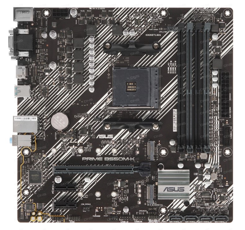 Материнская плата Asus PRIME B550M-K /AM4, AMD B550, 4xDDR4, 2xM2, 4xSATA, HDMI+VGA+DVI, Micro-ATX/