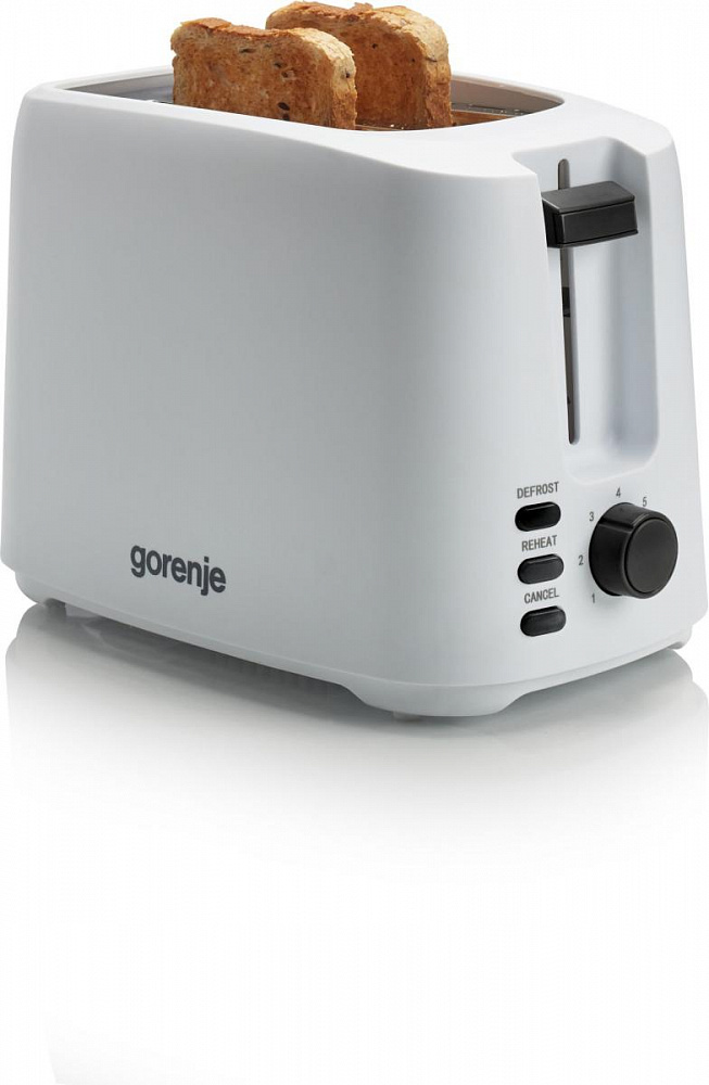 Тостер Gorenje T700XG (850 Вт/ тостов - 2/ подогрев, размораживание, решетка для подогрева булочек, поддон для крошек/ белый)