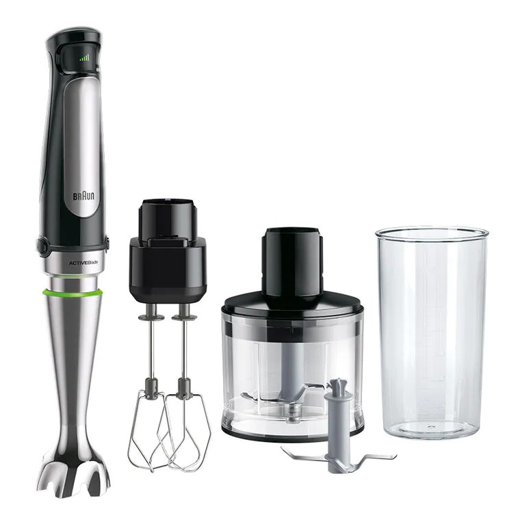 Блендер Braun MQ7035XBI (850 Вт/ скоростей 10/ турборежим/ венчик, измельчитель, стакан)