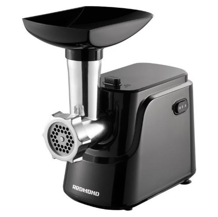 Мясорубка Redmond RMG-1246 (1340 Вт / 1.6 кг/мин / корпус - пластик / лоток - пластик / реверс / 2 насадки / чёрный)