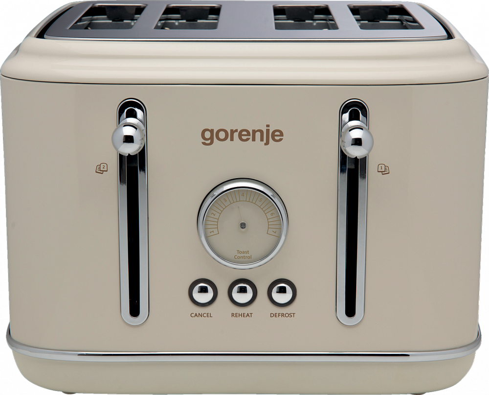 Тостер Gorenje T2300CLIN (1150 Вт/ тостов - 4/ подогрев, размораживание, поддон для крошек/ бежевый)