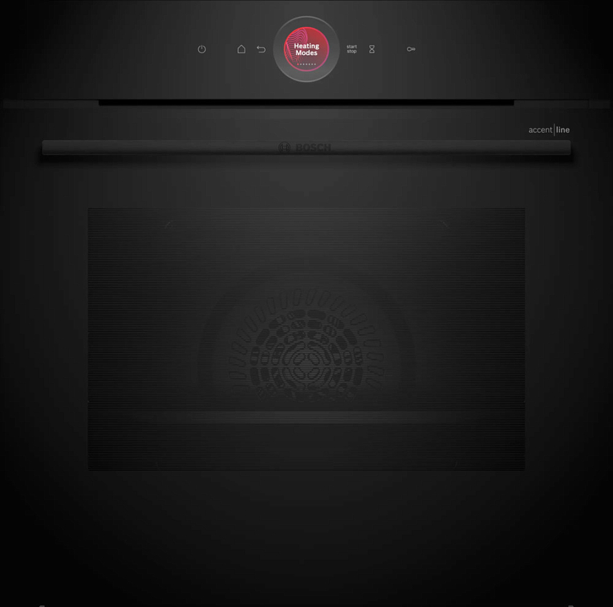 Духовой шкаф Bosch HBG9742B1S (Serie8 / 71 л / до 300 °C / чёрное стекло / Гриль / Пиролиз / Home Connect / SoftClose / A+)