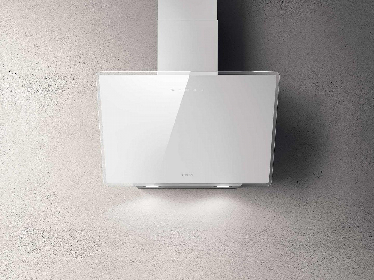 Вытяжка наклонная Elica Shire WH/A/60 (1200 м³/ч / 232 Вт / LED освещение 2x1.5 Вт / ширина - 59.8 см / белое стекло)