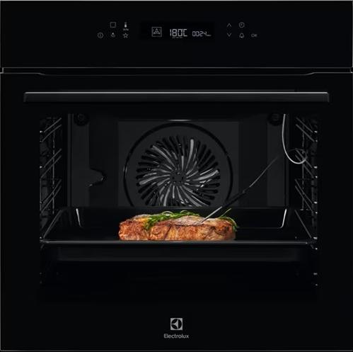 Духовой шкаф Electrolux EOE7P31Z (SenseCook 700 / 71 л / до 300°C / Чёрный, стекло / Пиролиз / телескоп. напр. (x1) / термозонд / SoftClose)-0