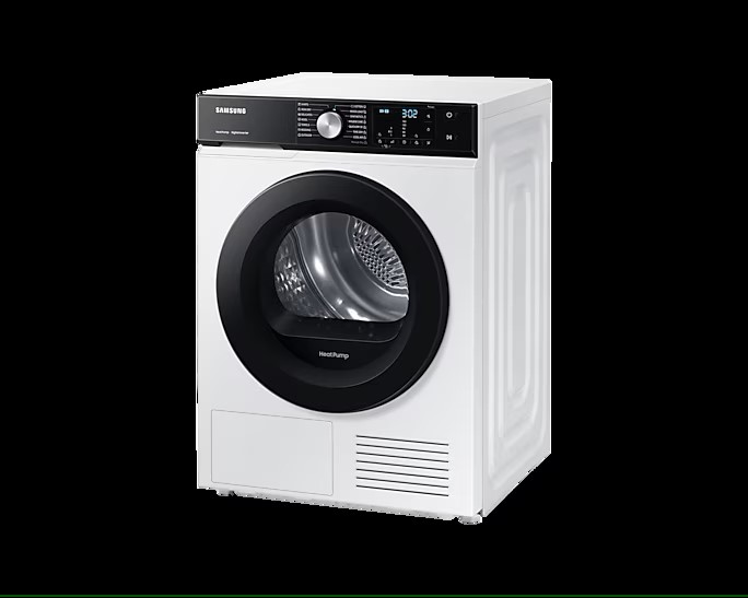 Сушильная машина с тепловым насосом Samsung DV90BBA245AELE (DV5000B / 60 см / 9кг / Hygiene Care / Wrinkle Prevent / AI Control / A+++)
