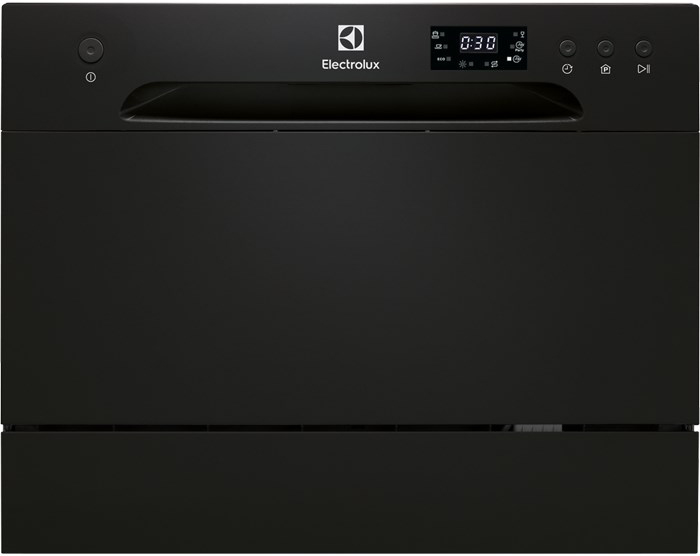 Машина посудомоечная отдельностоящая компактная Electrolux ESF2400OK (6 комплектов / Расход воды - 6,5 л / AquaStop / Чёрная)-0