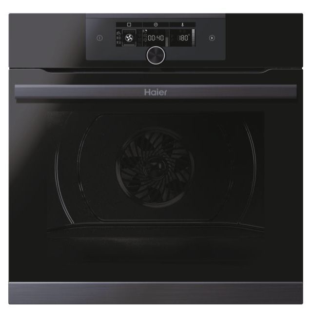 Духовой шкаф Haier HWO60SM5F5BH (I-Turn Series 4 / 70 л / Чёрное стекло / Гриль / Телескоп.напр.(x1) / Каталитич / Wi-Fi + Bluetooth / SoftClose/ A+)