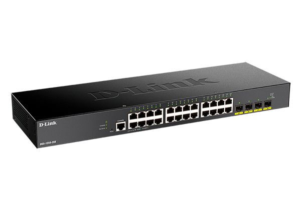 Коммутатор D-LINK DGS-1250-28X/A1A Управляемый L2 коммутатор с 24 портами 10/100/1000Base-T и 4 портами 10GBase-X SFP+