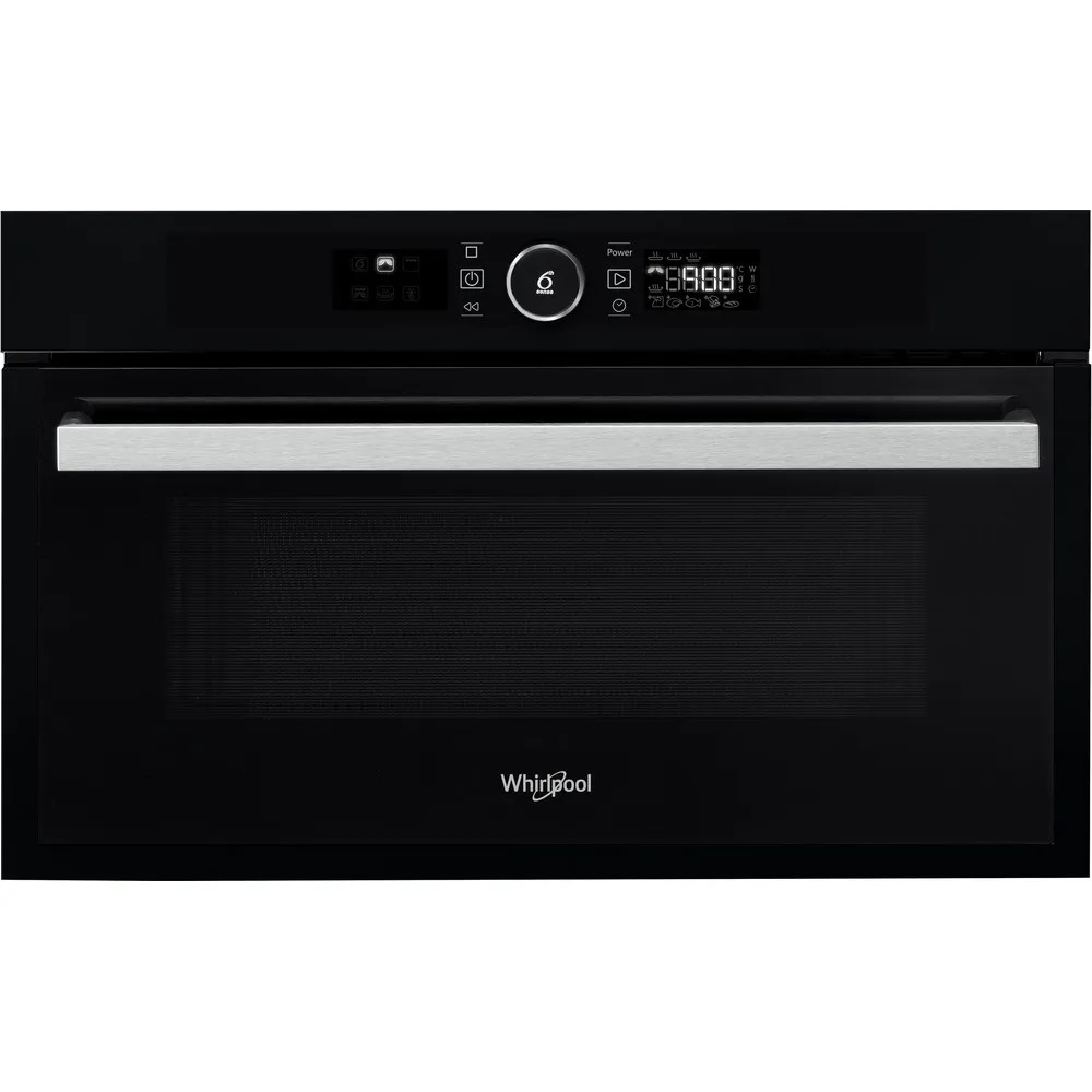 Микроволновая печь встраиваемая Whirlpool AMW 731/NB (Чёрное стекло / 31 литр / ширина - 59,5 см / 1000 Вт / Гриль 800 Вт / JetDefrost 3D)