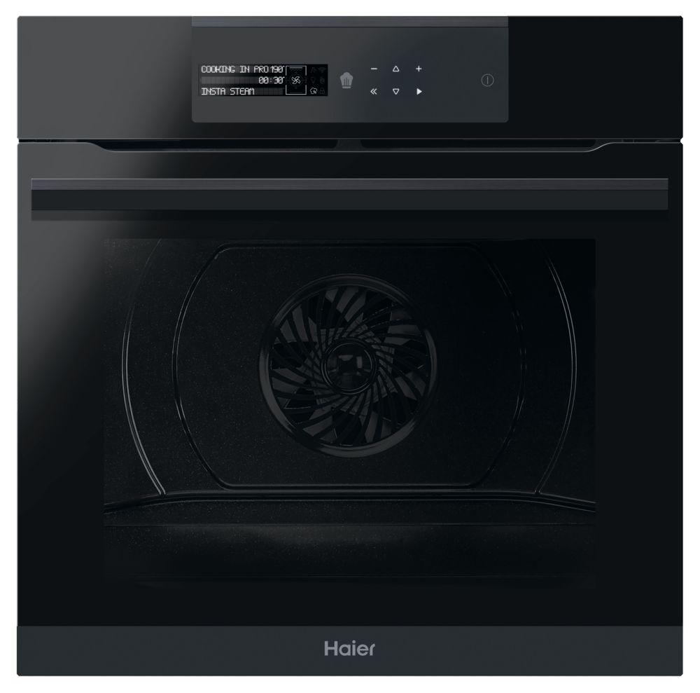 Духовой шкаф Haier HWO60SM6B9BH (I-Message Series 6 / 70 л / Чёрное стекло / Гриль / Телескоп.напр.(x1) / Пиролиз / Wi-Fi + Bluetooth / SoftClose/ A+)