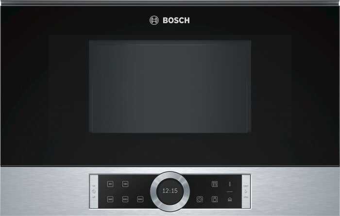 Микроволновая печь встраиваемая Bosch BFR634GS1 (Serie8 / нерж / 21л / ширина - 59,4 см / 900Вт / AutoPilot7 / правое открывание)